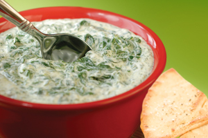 Three Cheese Spinach Artichoke Dip