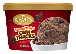 ice cream kemps cow caramel tracks fudge qt