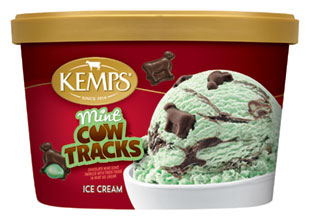 ice cream tracks cow mint qt kemps freezer