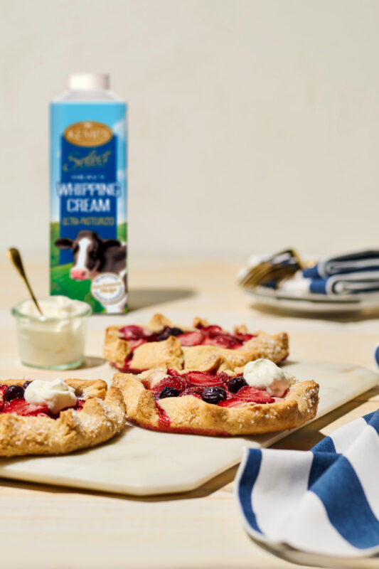 Mini Berry Galettes with Whipped Cream