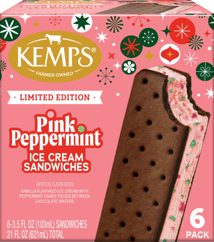 Pink Peppermint Ice Cream Sandwich