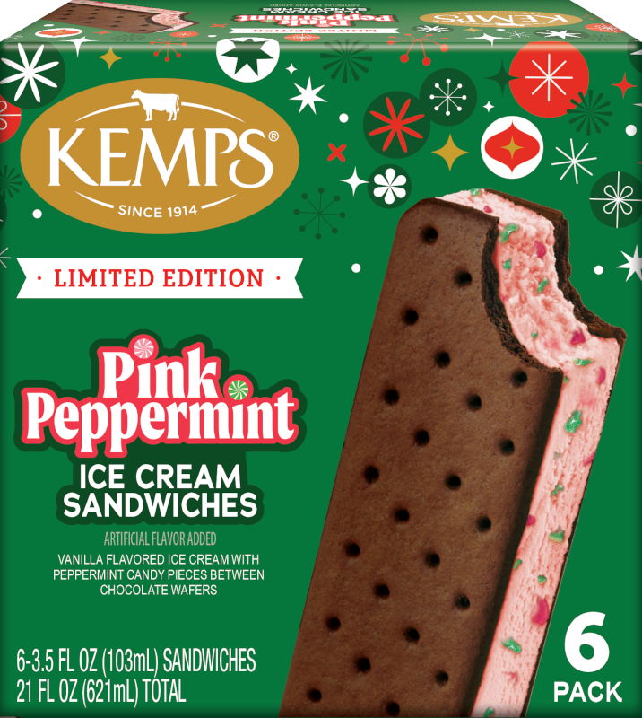 Pink Peppermint Ice Cream Sandwich