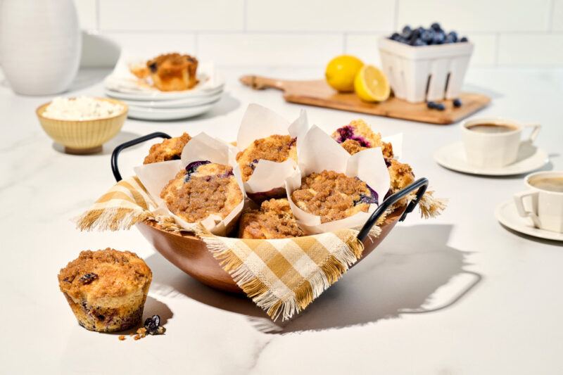 Lemon Blueberry Cottage Cheese Muffins